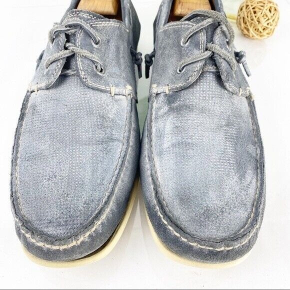 John Varvatos Men\'s Schooner Loafer Slip On Size 11.5 Blue Leather Distress Shoe main image 9